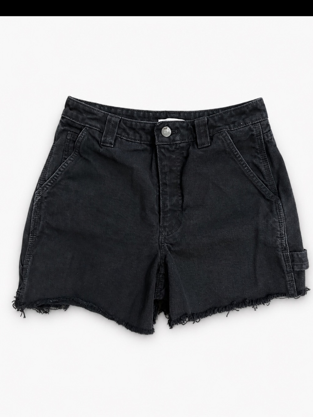 TNA Aritzia Black Denim Cutoff Shorts Size 2 High Rise Frayed Hem